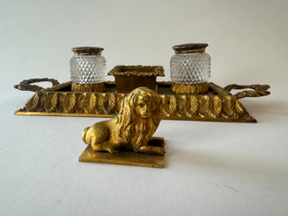 Antique French gilt bronze inkwell
