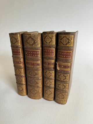 Antique set of 4 French leather books