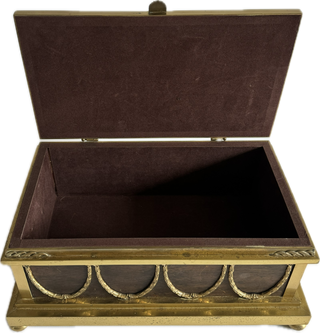 Large Italian wooden and brass box