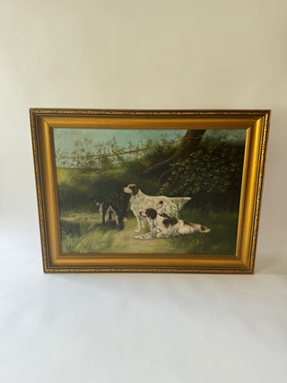 Original oil of dogs on canvas