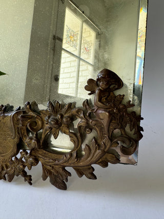 French 19c bronze easel mirror