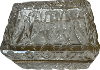 French crystal jewelry casket, signed