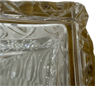 French crystal jewelry casket, signed