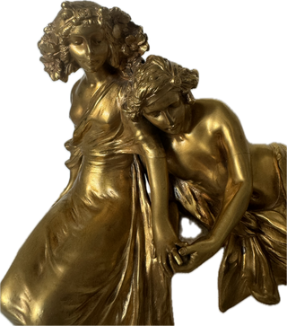 Antique bronze sculpture titled "The Betrothal" by Carl Kauba (1865-1922)