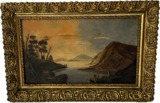 Antique signed landscape oil painting